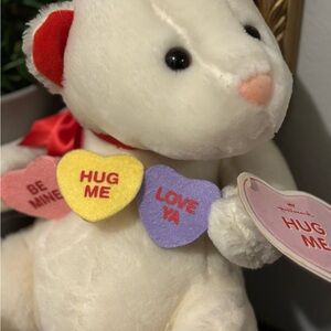 NWT Hallmark Plush Bear with Colorful Heart Messages